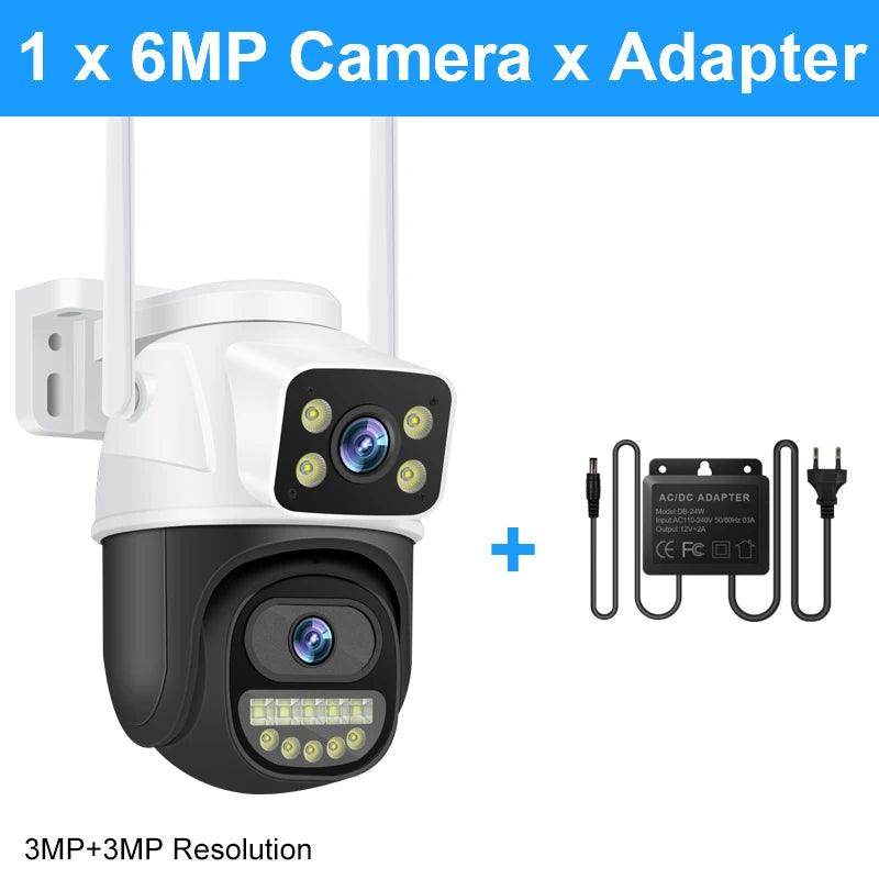 Camera Dual Lens PTZ 6MP, Dual Screen, AI Track, Color Night - P12 Hub Europe