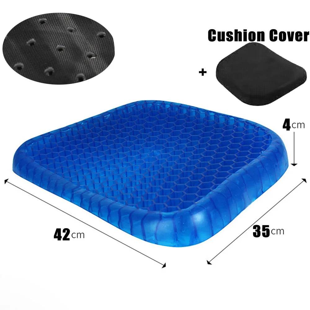 TPE Silicone Gel Seat Cushion Cooling Mat Honeycomb Thick Sitting Cushions Pads for Pressure Relief Back Pain Summer Ice Pad - P12 Hub Europe