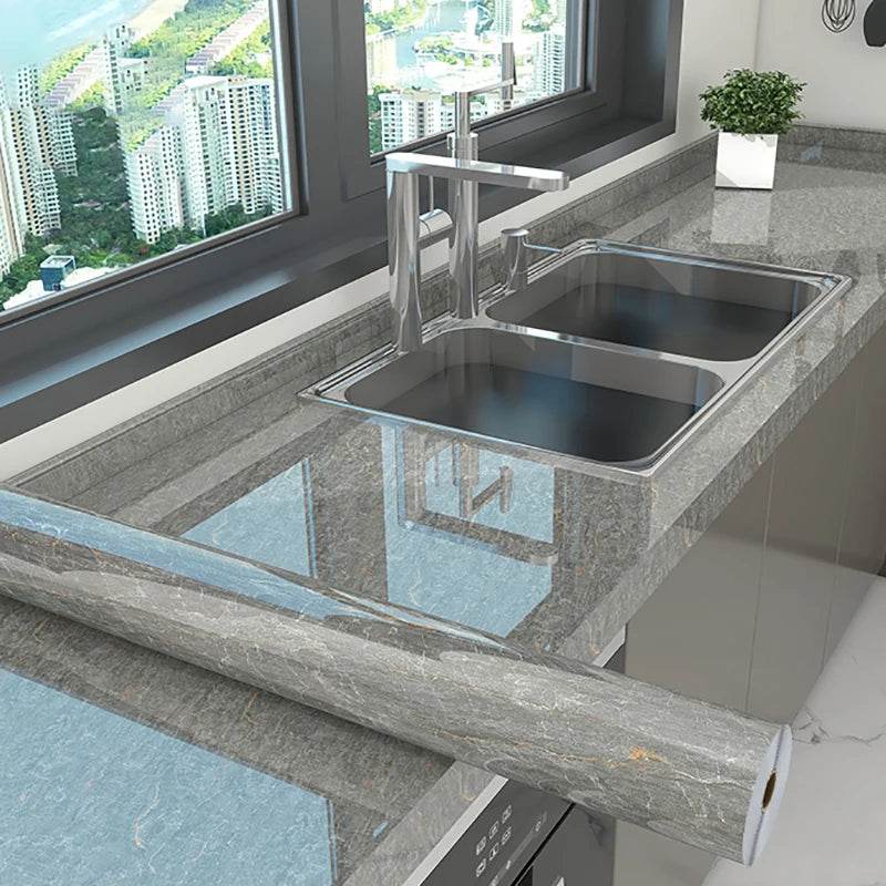 10M Marble Kitchen Oil-Proof Film Waterproof Self-adhesive Wall Tile Sticker Moisture-Proof Countertop Cabinet Cover Wallpaper - P12 Hub Europe