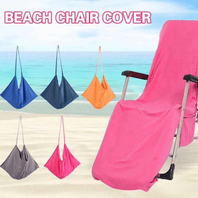 Beach Chair Cover Soft Microfiber Absorbent Quick Drying Holiday Sunbed Lounge Towel Cover Storage Pockets - P12 Hub Europe