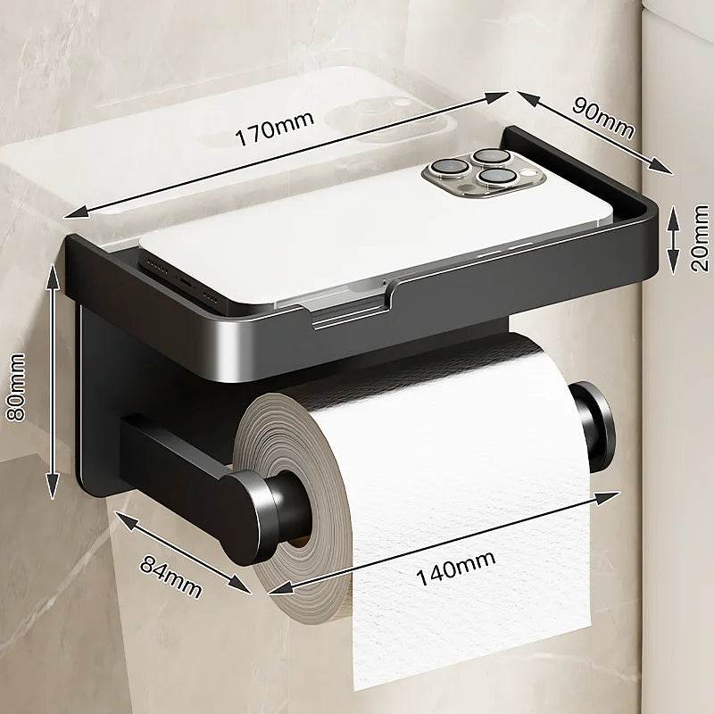 Toilet Paper Holder Wall-Mounted Aluminum alloy Toilet paper holder tissue rack Bathroom tissue holder Bathroom Accessories - P12 Hub Europe