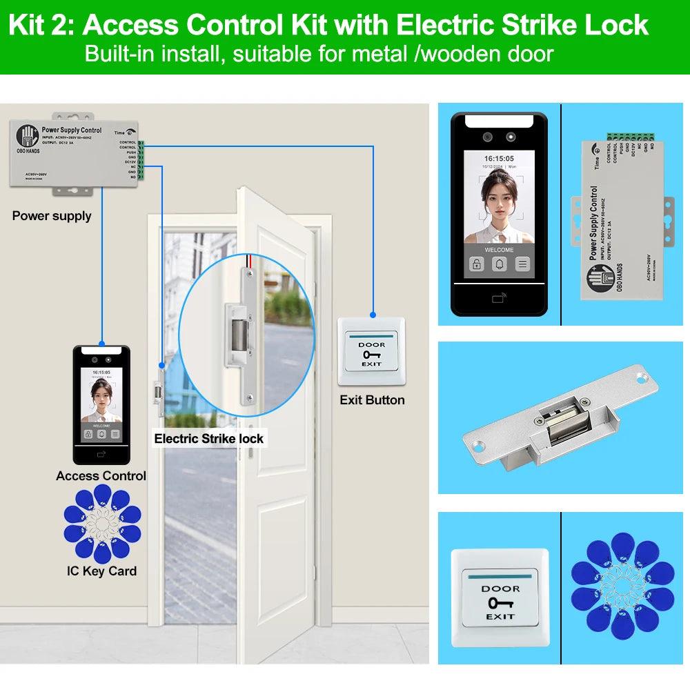 Face Recognition Access Control 5" Touch, IP65, RFID, Password, Attendance - P12 Hub Europe