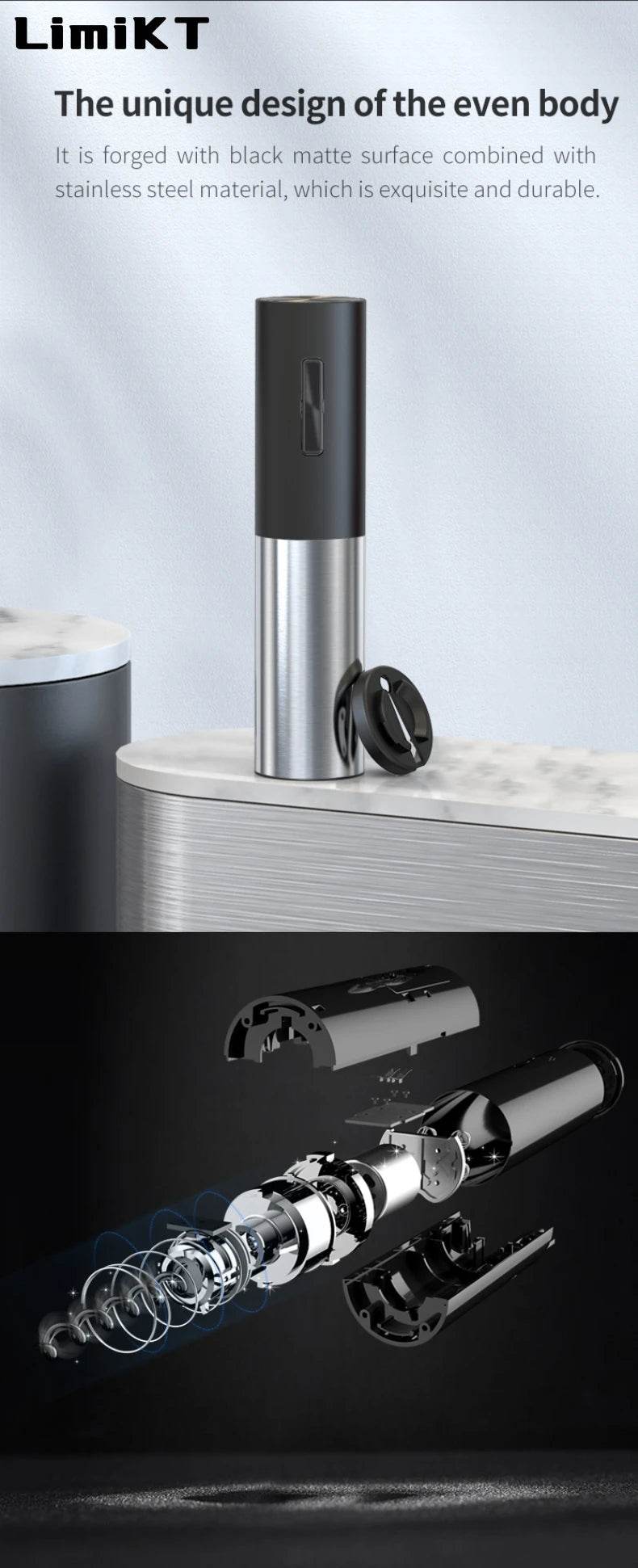 LimiKT Electric Wine Bottle Opener Electric Wine Bottle Opener Battery Wine Bottle Opener Tool Set - P12 Hub Europe