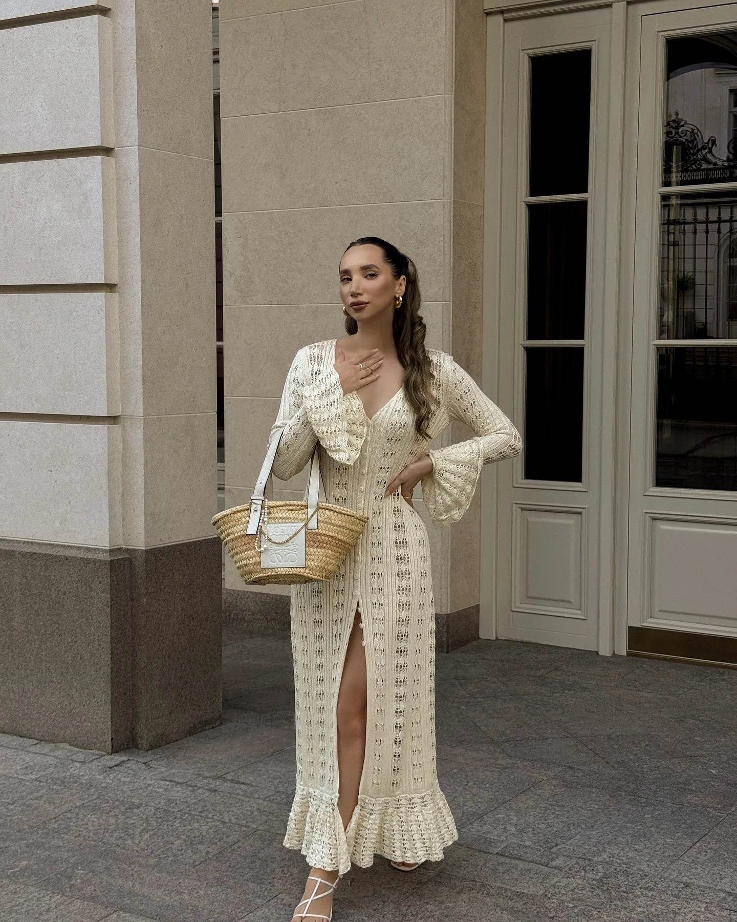 See-Through Knit Cardigan Dress - P12 Hub Europe