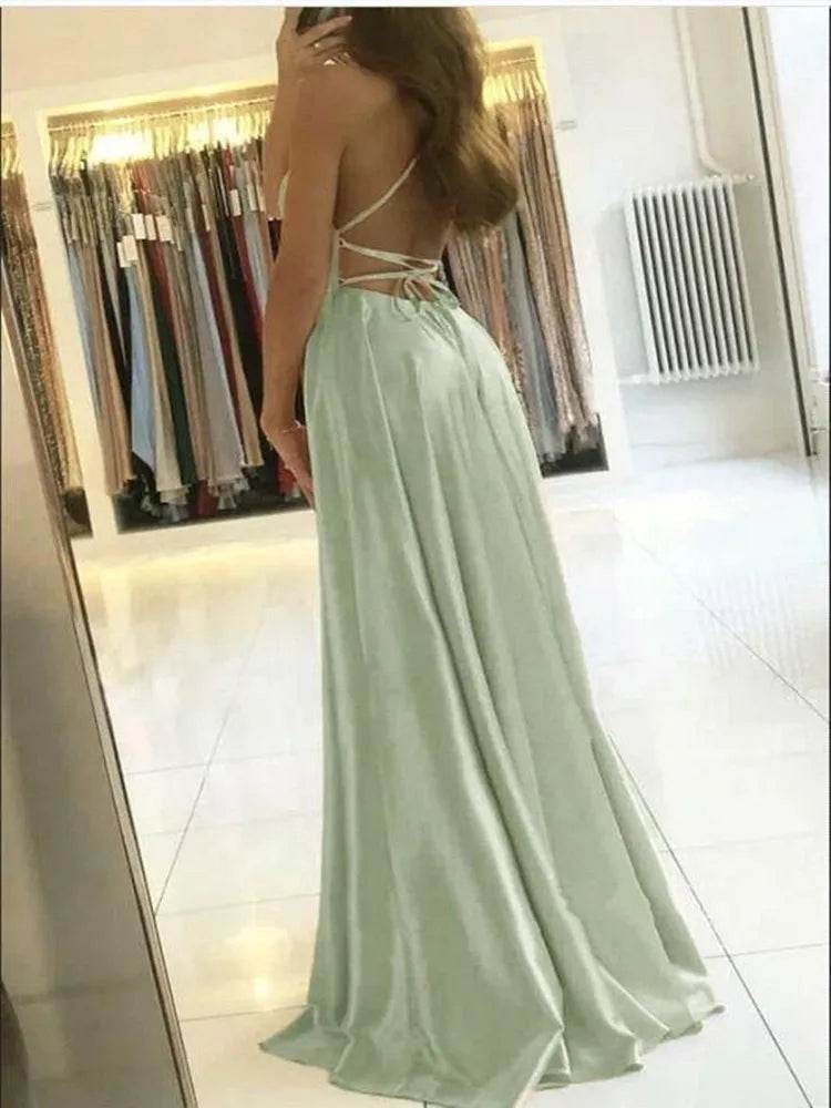 Burgundy Satin Maxi Dress - Slit Prom & Bridesmaid - P12 Hub Europe