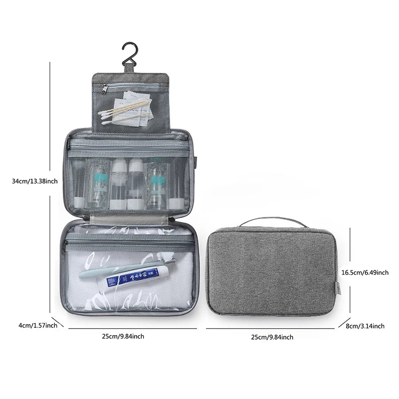Large Hanging Hook Toiletry Bag Waterproof Folding Handbag Travel Makeup Cosmetic Razor Storage Organizer Case Bathroom Supplies