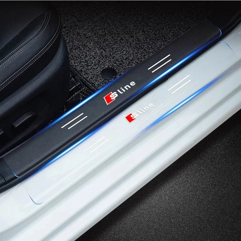 4pcs Car Threshold Sticker Scratch Resistant Transparent Film Protector For Audi S Q5 A4 B9 B7 A1 A5 Q3 Q7 A6 C6 C7 A4L A3 Sline