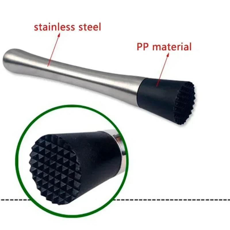 Durable Stainless Steel Wine Mixing Stick Muddler Cocktail Stirrer Shaker Ice Crusher Comfortable Grip Barware Tool - P12 Hub Europe