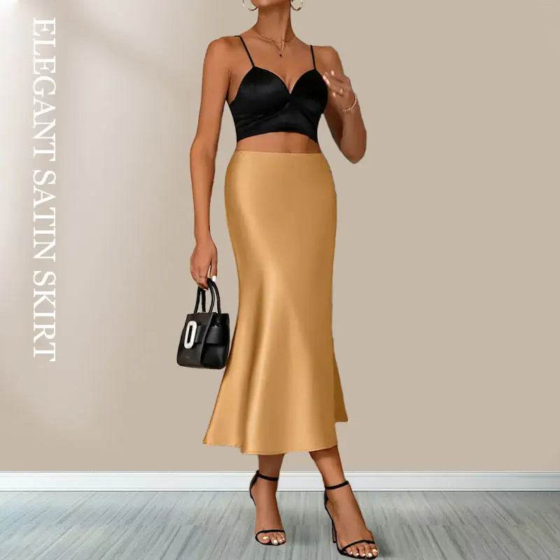 Women's Satin Long Skirt - P12 Hub Europe
