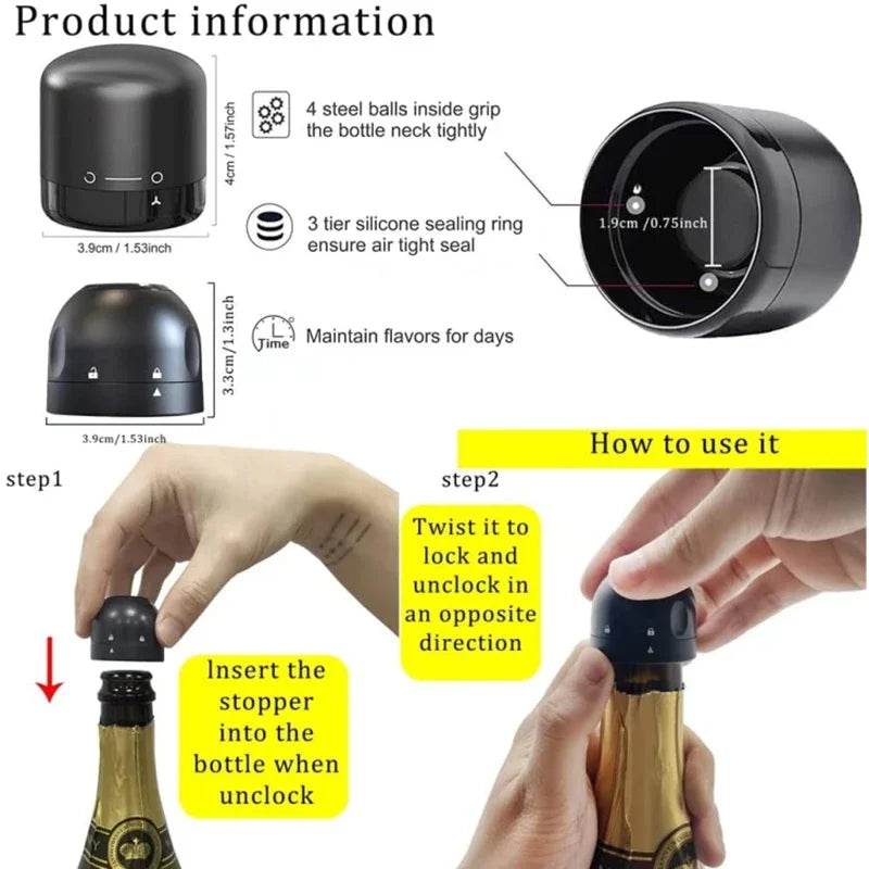 Wine Stopper 1/2 Piece Reusable Bar Accessories Silicone Sealing Champagne Cork Keep Wine Freshness Bottle Cap Barware Home - P12 Hub Europe