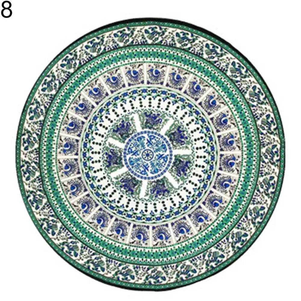 Large Aldult Beach Towel Vintage Round Chiffon Anti-sunlight Shawl Beach Towel Outdoor Yoga Picnic Mat - P12 Hub Europe