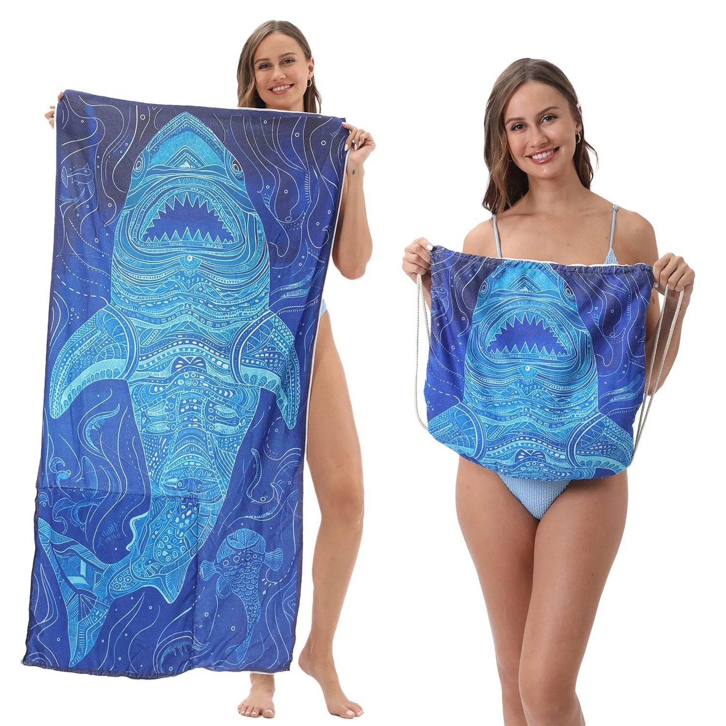 2-in-1 Foldable Beach Towel Sports Cooling Travel Towel Quick Drying Large Absorbent Bath Beach Jewelry for Picnic Sunbath Surf - P12 Hub Europe
