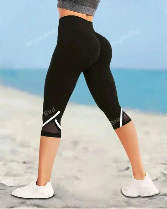 Women's Mesh Capri Yoga Leggings - P12 Hub Europe