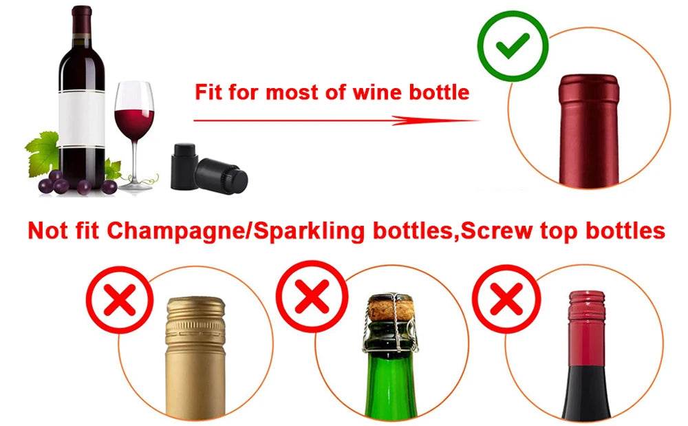 Wine Bottle Stoppers Reusable Wine Stoppers Vacuum Wine Preserver Wine Savers Vacuum Pump Corks Keep Wine Really Fresh - P12 Hub Europe