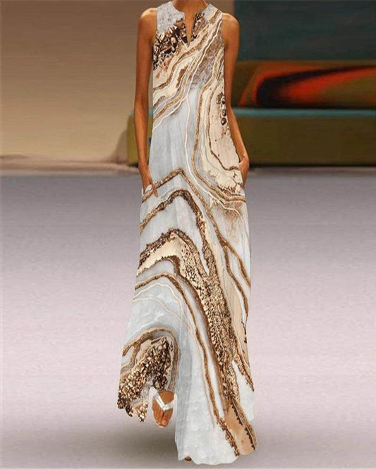 V-Neck Sleeveless Maxi Dress Loose Fit Beach - P12 Hub Europe