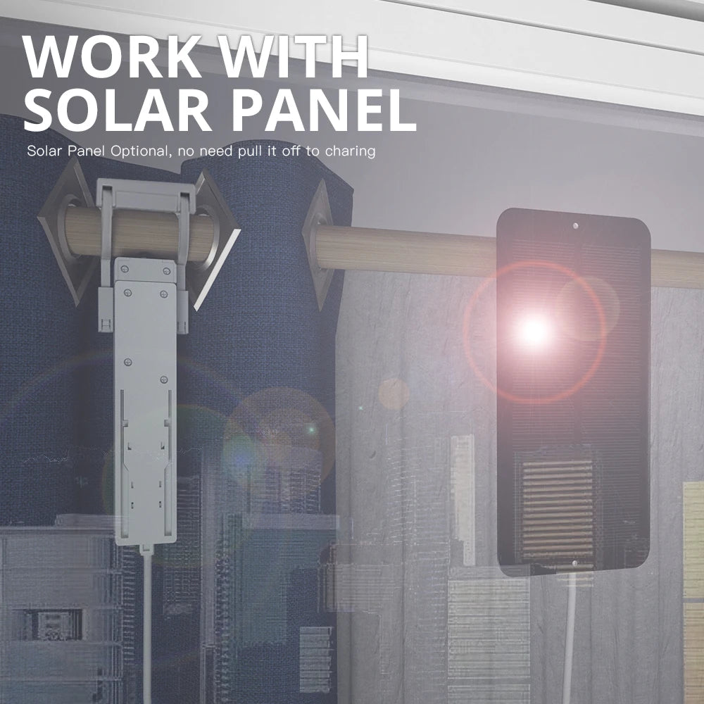 Zemismart Zigbee Smart Curtain Driver Robot Work with Solar Panel For 20-28mm Roman Rod Tuya Smart Life Alexa Homekit
