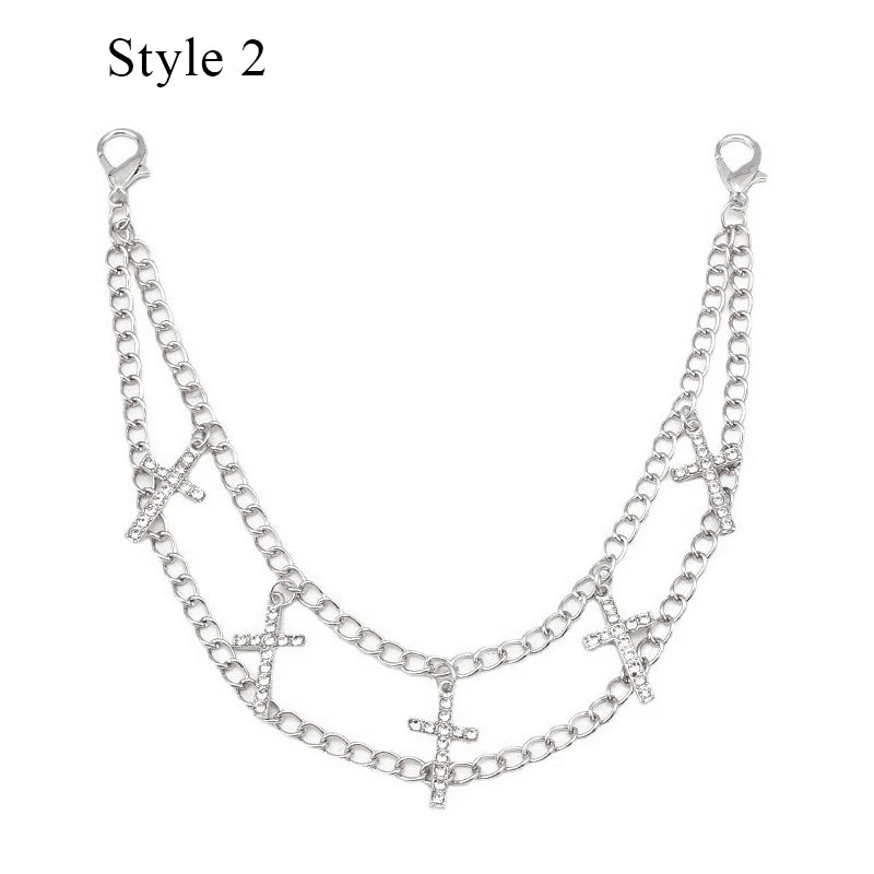 Multi-layer Metal Bag Chain DIY Handles Butterfly Heart Star Pendant Shoulder Bag Chain Replacement Bag Accessories Pearl Chain