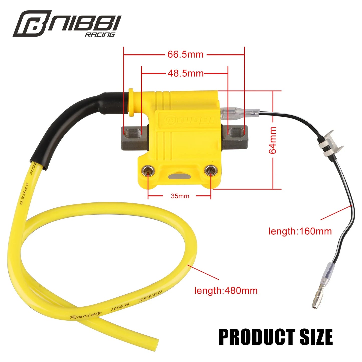 NIBBI 2T/4T Motorcycle Ignition Coil Universal Racing Coil for ATV Scooter Moped Go Kart Dirt Bike Yamaha Ktm Engine Ignition