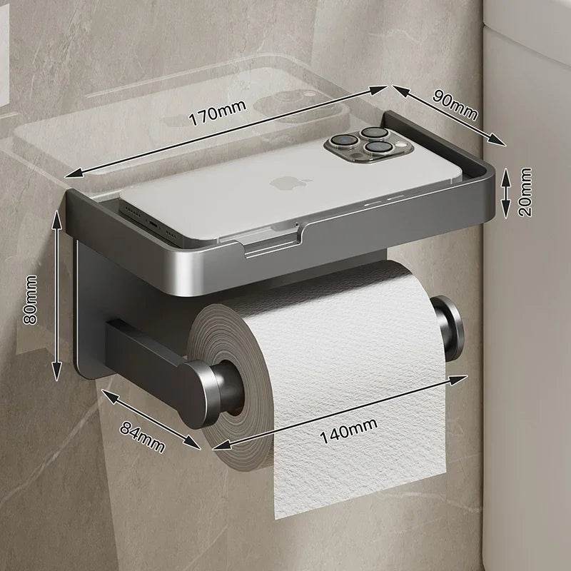 Aluminum Alloy Toilet Paper Holder WC roll Paper Holder perfume Shelf for Bathroom storage Accessories - P12 Hub Europe