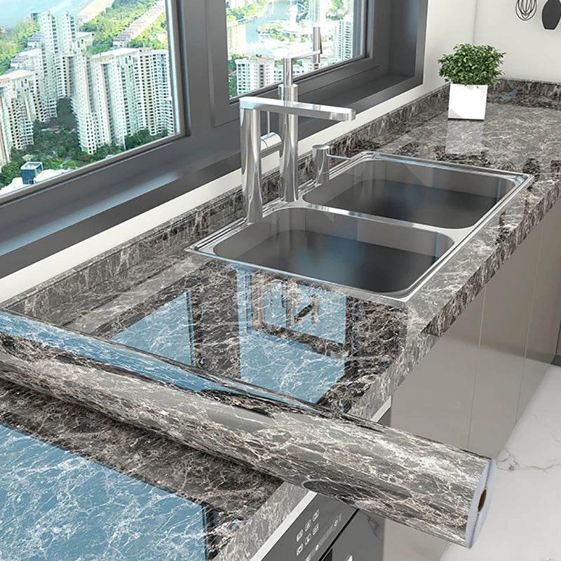 10M Marble Kitchen Oil-Proof Film Waterproof Self-adhesive Wall Tile Sticker Moisture-Proof Countertop Cabinet Cover Wallpaper - P12 Hub Europe