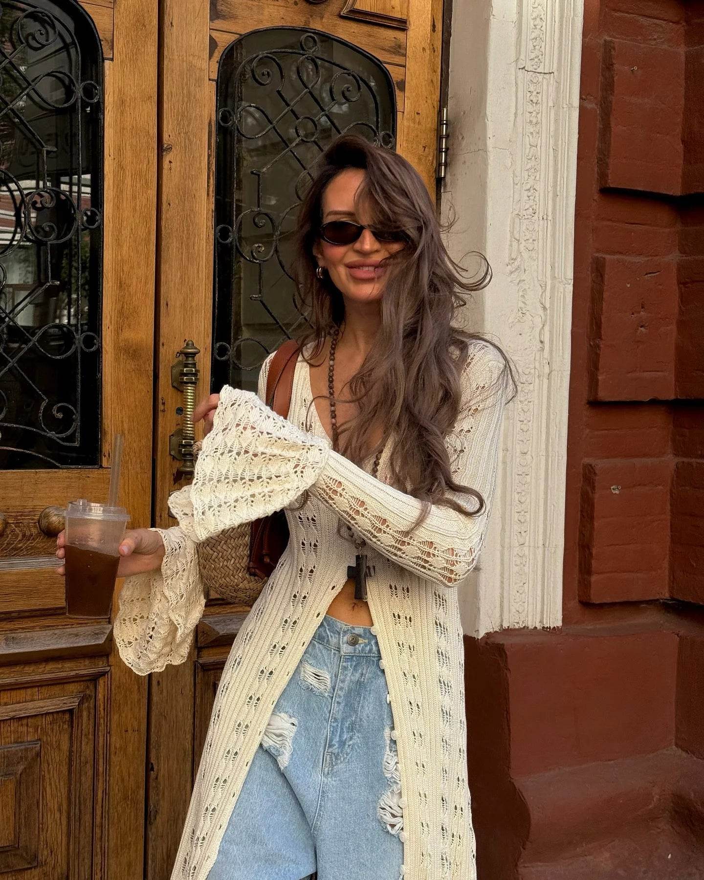 See-Through Knit Cardigan Dress - P12 Hub Europe