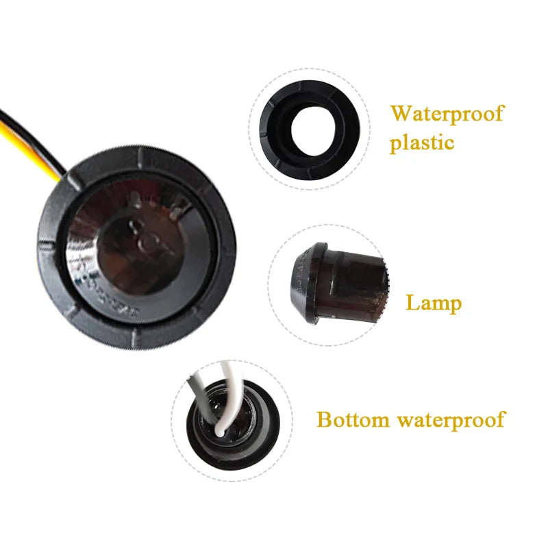 10PCS Waterproof Side Marker Indicators Light LED 12V Bullet Lamp Mini 3/4"for Truck Trailer Tail Clearance Lights