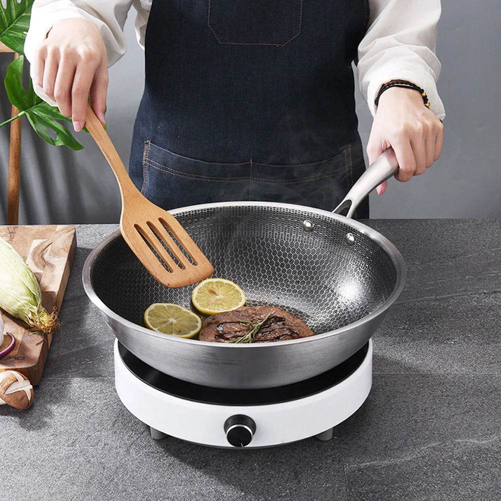 Stainless Steel Wok Griddle No-stick Pan for Stoves Frying Restaurant Cookware Accessories Kitchen - P12 Hub Europe