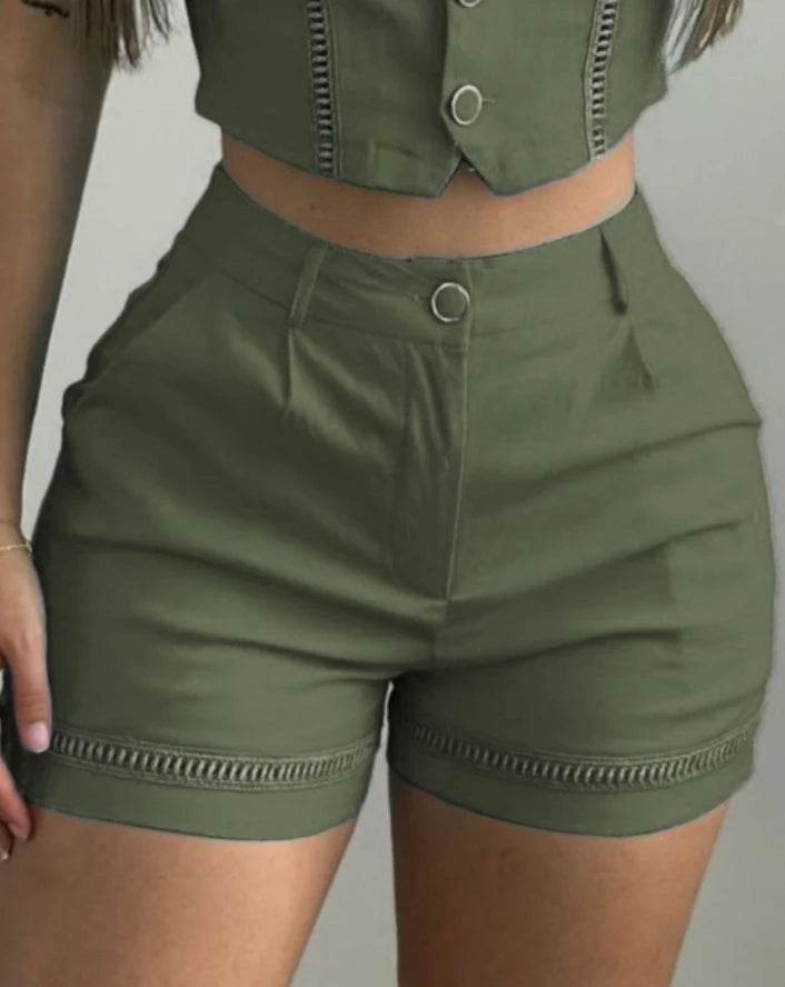 Women's Summer Crop Shorts Set - P12 Hub Europe
