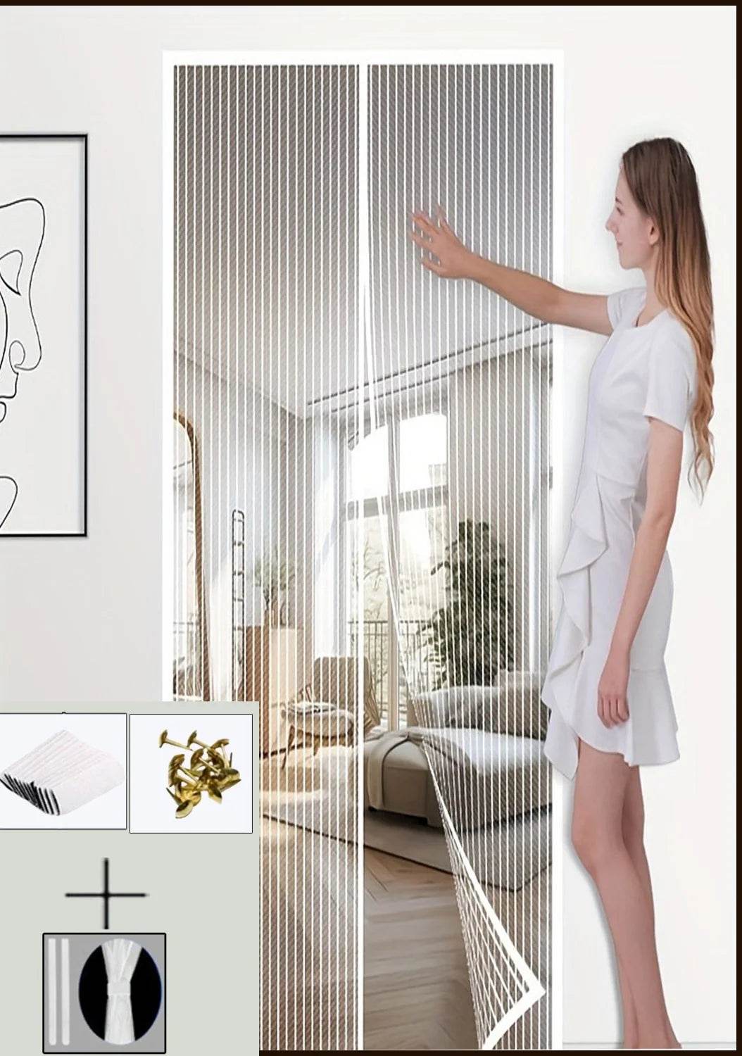 Magnetic screen door curtain summer anti mosquito net fly Screen Home Garden Anti Bug Protection Easy Installation Custom Size - P12 Hub Europe
