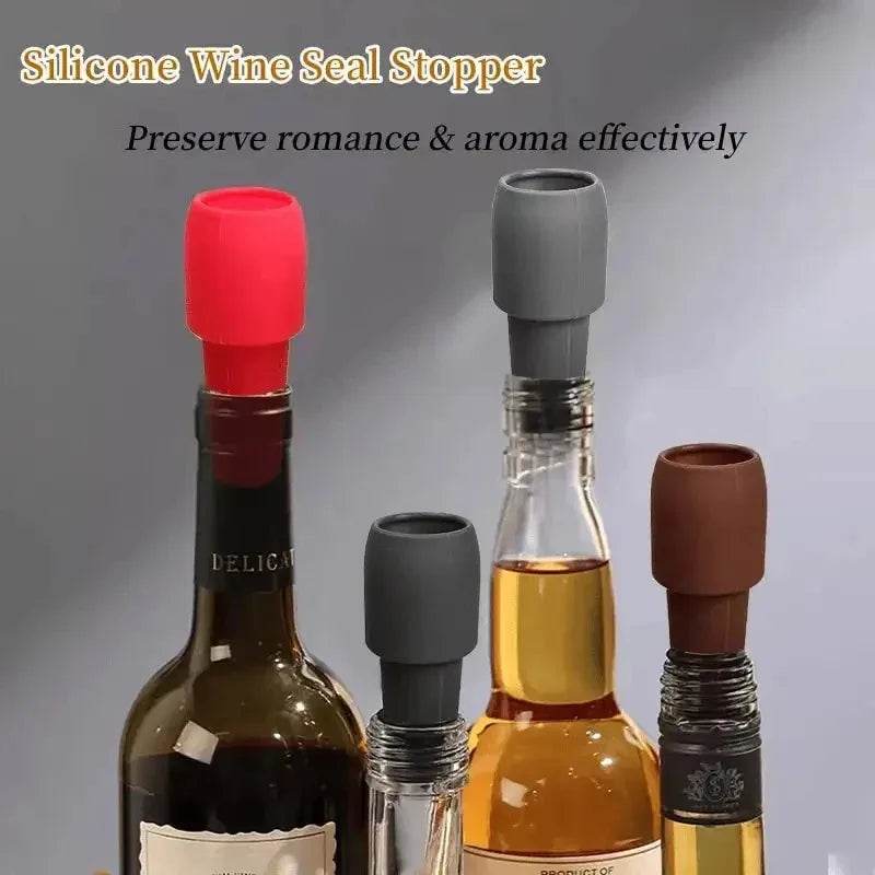 Silicone Wine Stoppers Beverage Bottle Sealer Reusable Sparkling Wine Bottle Stopper Keeping Wine Champagne Fresh Kitchen Tools - P12 Hub Europe