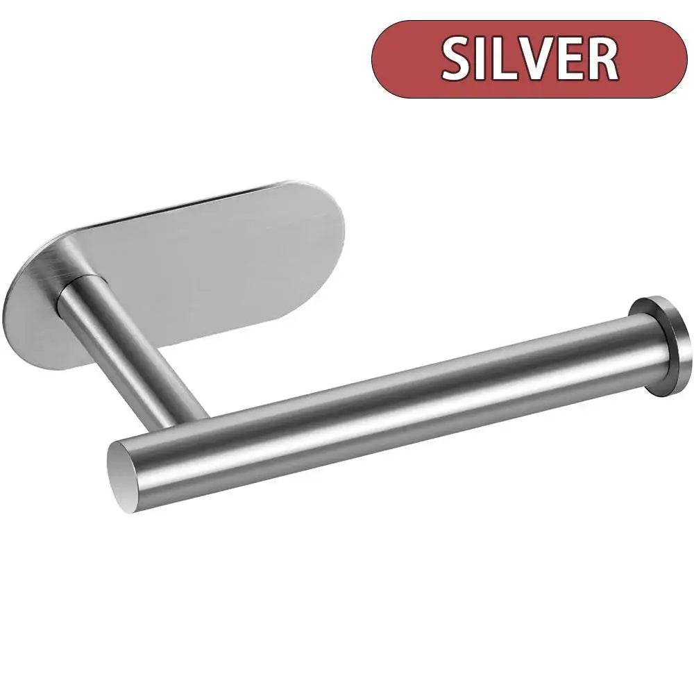 304 Stainless Steel Toilet Paper Holder, Self-adhesive, Non-perforated, Paper Towel Holder for Bathroom/RV/toilet Tissue Holder - P12 Hub Europe