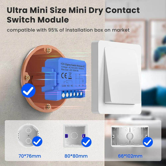 Dry Contact Relay Tuya WiFi Zigbee Alexa and Google - P12 Hub Europe