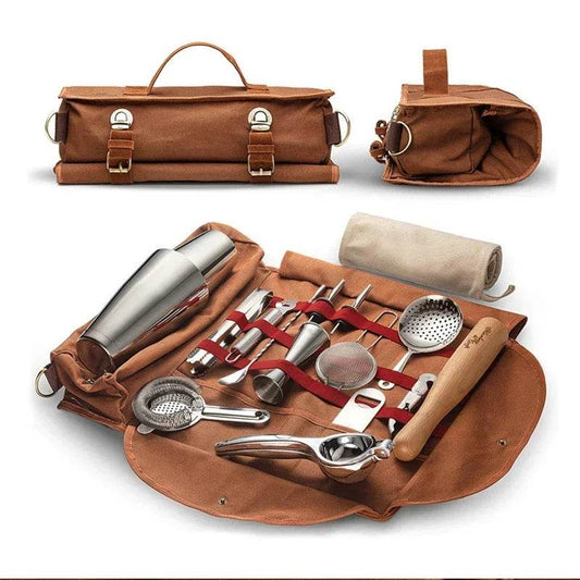 Professional Bartender Travel Bag Portable Bar Canvas Tool Bag Cocktail Shaker Wine Set Storage Bag Without Tools - P12 Hub Europe
