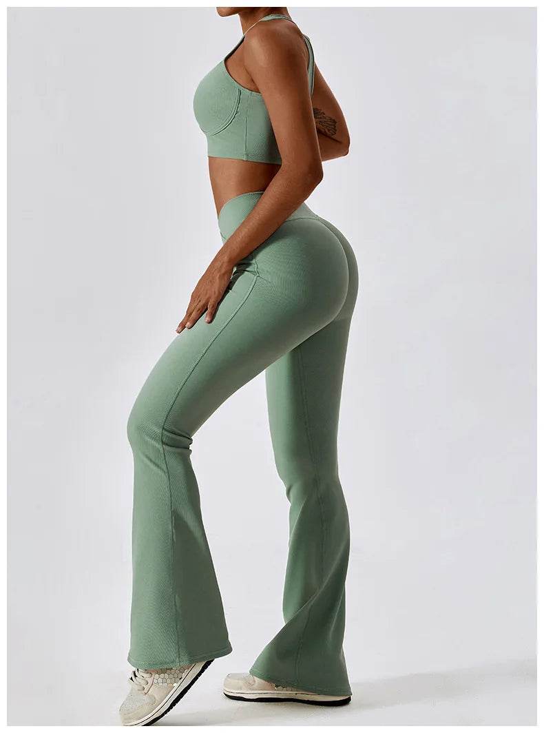 Women's High-Waist Flare Leggings - P12 Hub Europe