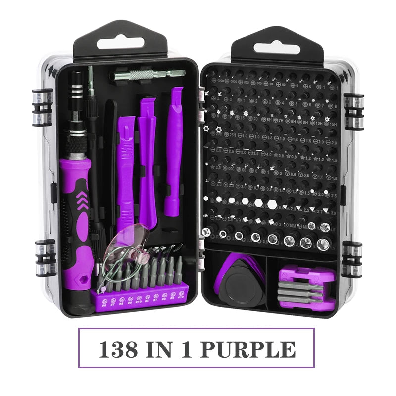 138 In 1 Precision Screwdriver Set Magnetic Torx Screw Driver Bit Drill Kit Multitool For Iphone Xiaomi PC Repair Hand Tool Set