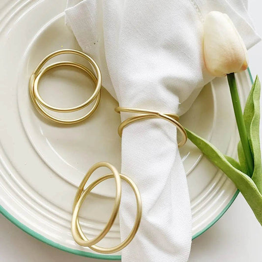 Exquisite Gold Napkin Ring Metal Napkin Rings for Wedding Party Dinner Hotel Table Decoration Napkins Holder - P12 Hub Europe