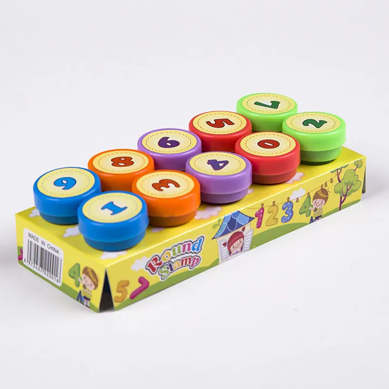 10pcs Assorted Stamps Self-ink Stamps Children Stamps Face Seal Scrapbooking DIY Painting Photo Album Decor for Kids