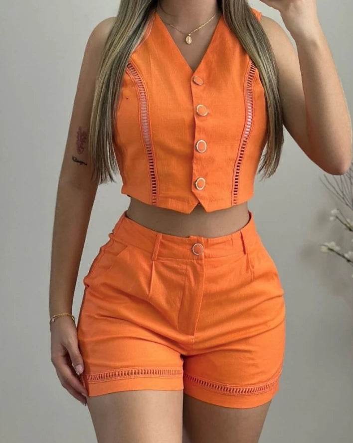 Women's Summer Crop Shorts Set - P12 Hub Europe