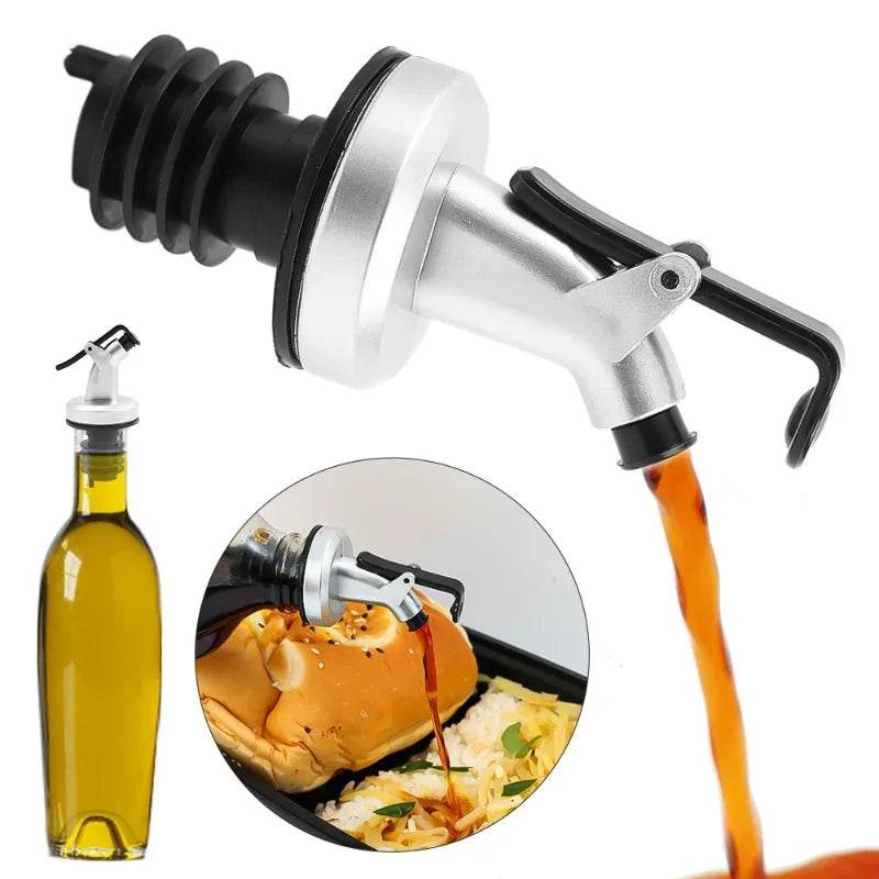 1/10x Oil Bottle Stopper Rubber Lock Plug Seal Leak-proof Food Grade Plastic Nozzle Sprayer Wine Vinegar Spouts Kitchen Tools - P12 Hub Europe