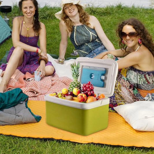 Hard Cooler Road Trip Personal Cooler With Handle 15L Capacity Outdoor Camping Food Beverage Drink Chiller For Beach Picnic Boat
