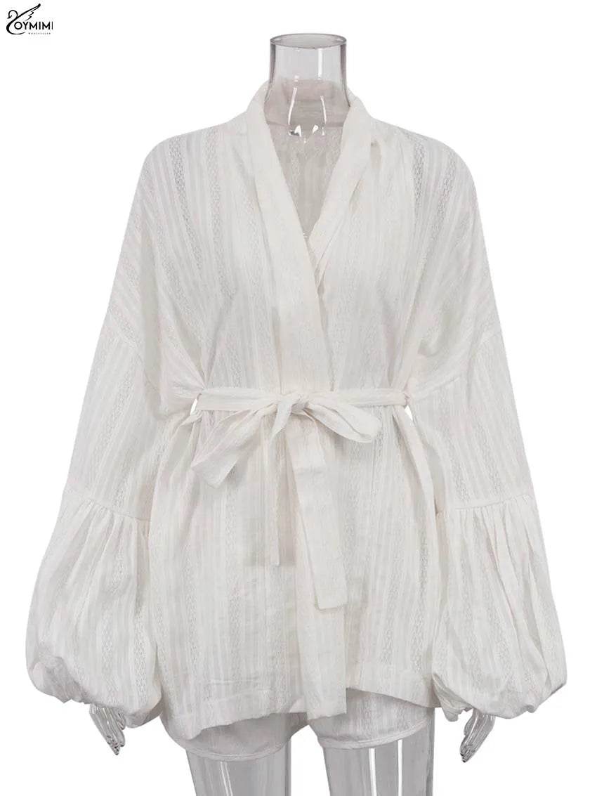 Oymimi White Puff Sleeve Shorts - P12 Hub Europe
