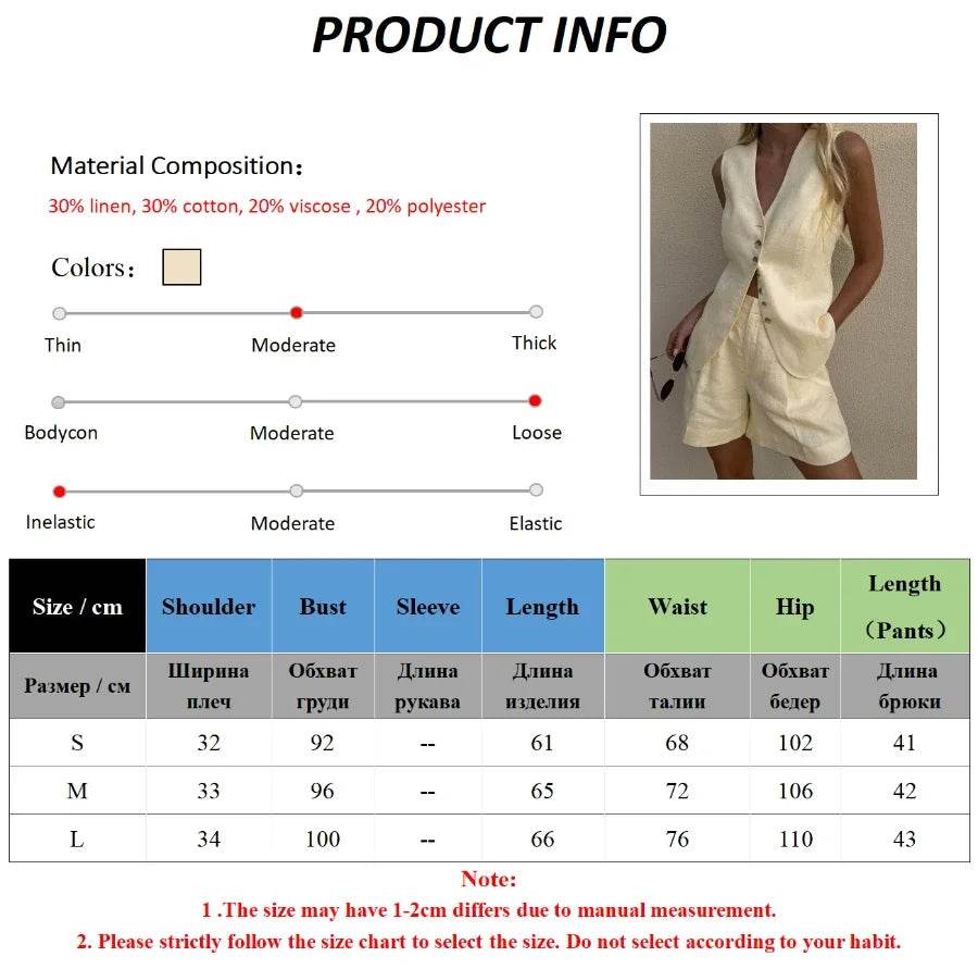 Wolfeel Cotton Linen Shorts Set - P12 Hub Europe