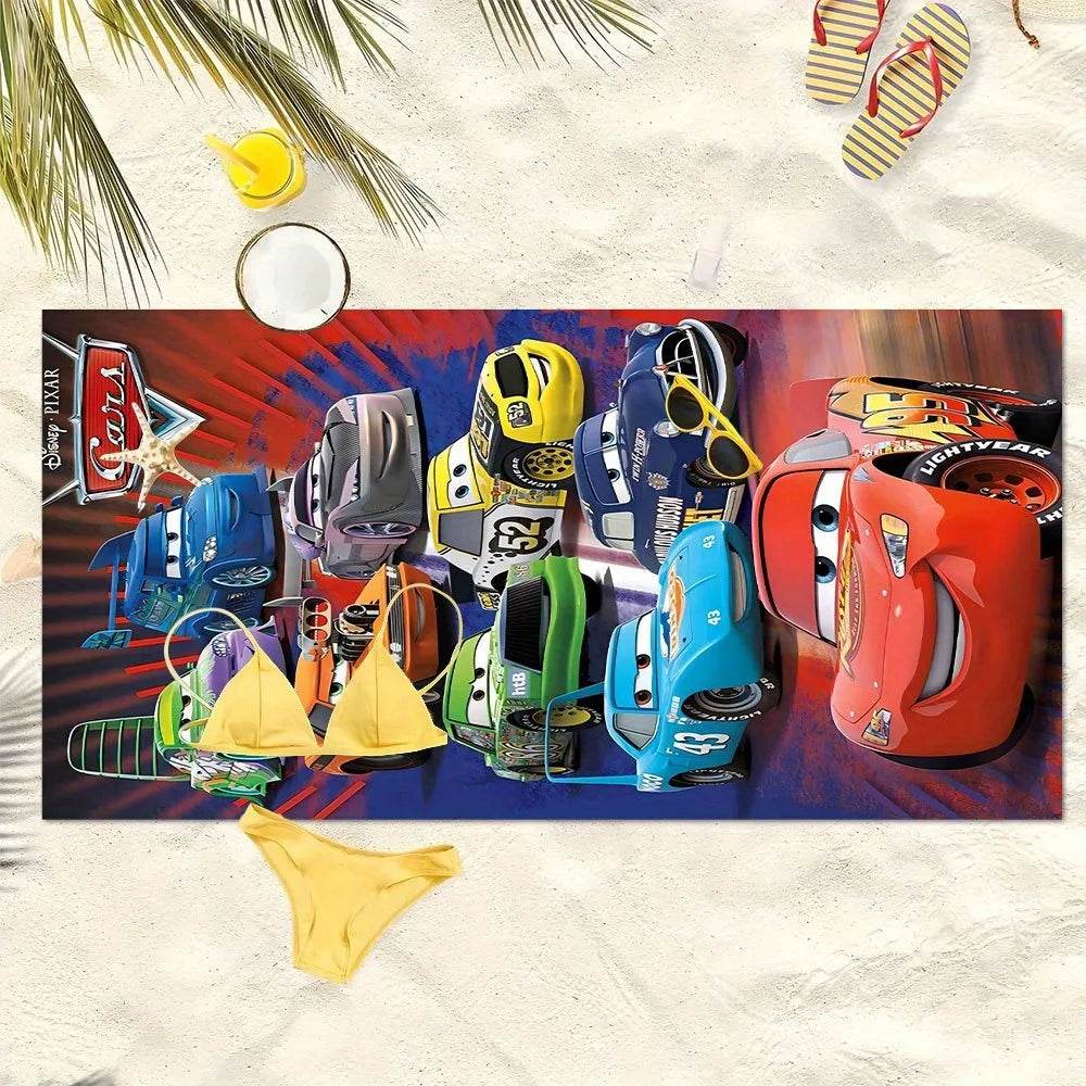 Disney Pixar Cars Themed Beach Towel: Fun for Beach Days! Suitable for towels, bath towels, beach towels, gifts - P12 Hub Europe