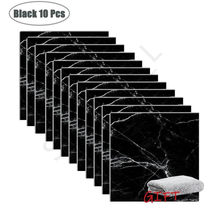 10-50Pcs PVC Marble Wall Stickers Self-Adhesive Thickened Tile Sticker Bathroom Waterproof Floor Sticker Kitchen Home Decoration - P12 Hub Europe