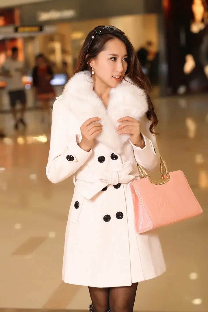 Warm Korean Fur Collar Coat - P12 Hub Europe
