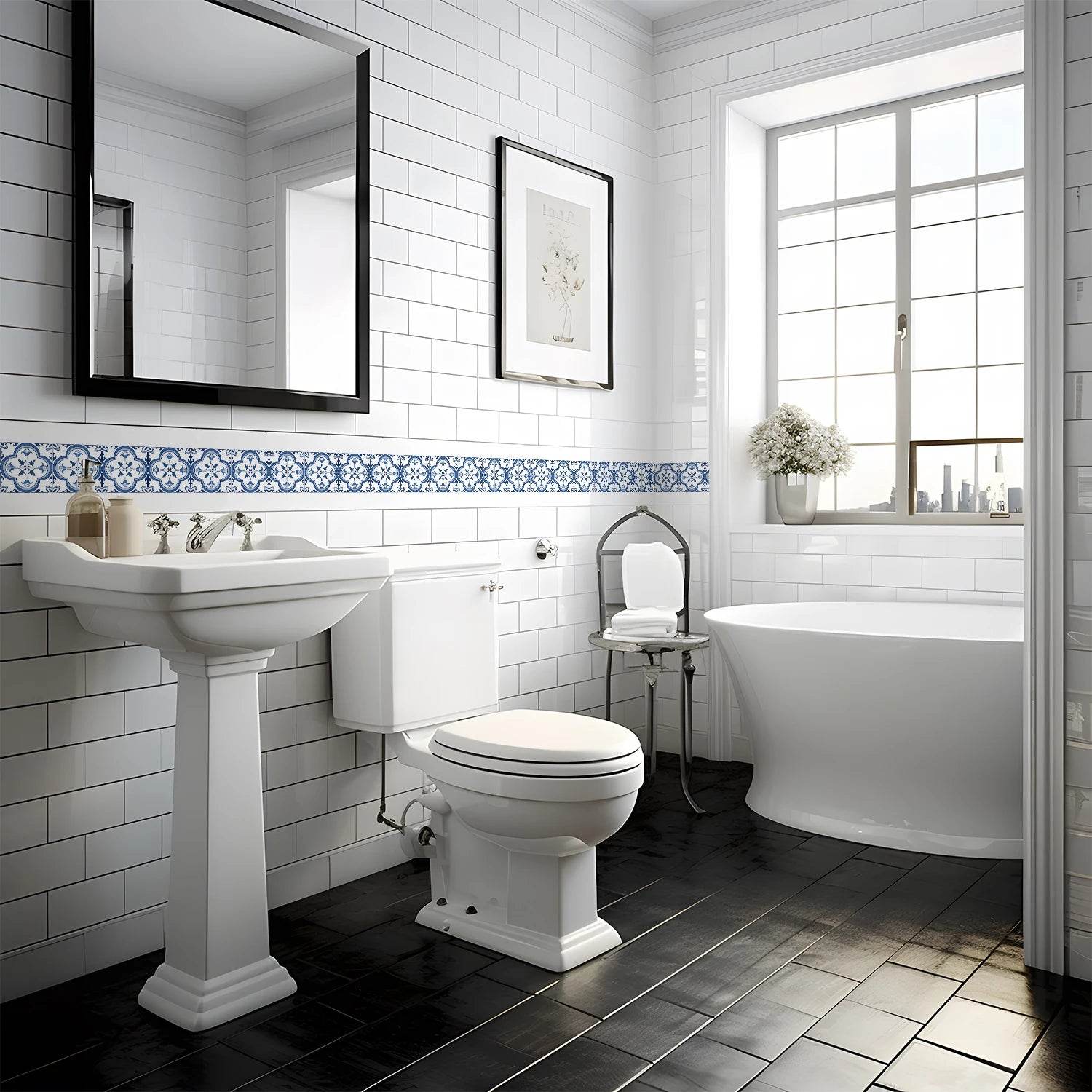 41 Styles Baseboard Stickers Waterproof Peel & Stick Waistline Wall Sticker Floor Border Sticker For Kitchen Bathroom 10x200cm - P12 Hub Europe