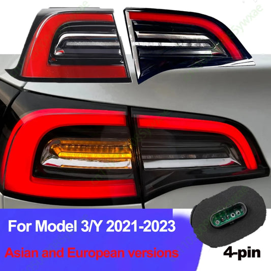1502086 1502088 For Tesla Model Y/3 Rear Lamp Outer LED Tail Light Brake Lamp 4-Pin Turn Signal Running Lamp 2021 2022 2023 1PCS