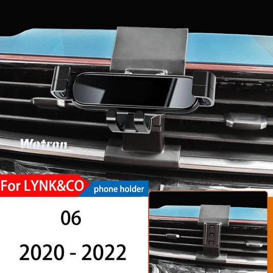 Car Phone Holder For LYNK&CO 06 2020-2022 GPS Special Gravity Navigation Mobile Bracket 360 Degree Rotating Stand Accessories