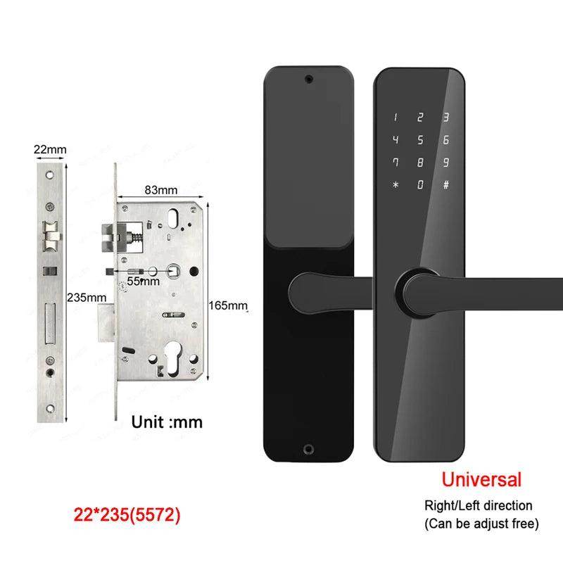 Smart Door Lock | Keypad, Card, Key, Bluetooth, 35-60mm - P12 Hub Europe