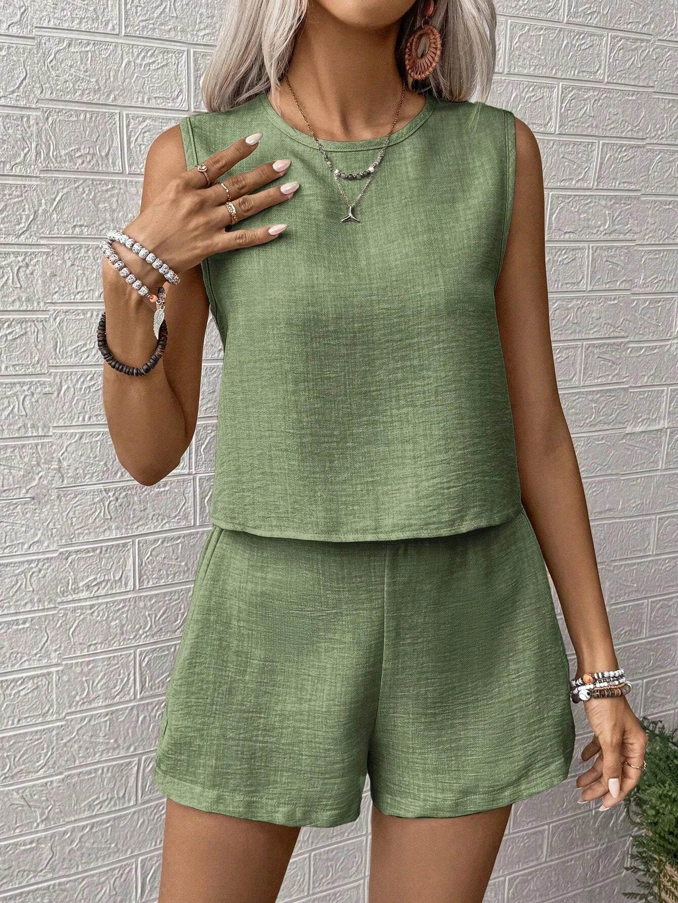 Ladies Solid Vacation Shorts Set - P12 Hub Europe